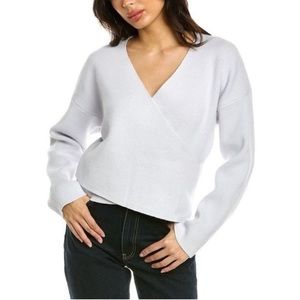 modern citizen anika crossover faux wrap ribbed pullover sweater